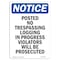 Signmission Safety Sign, OSHA Notice, 14" Height, Posted No Trespassing Logging Sign, Portrait OS-NS-D-1014-V-17729 - alternate 1